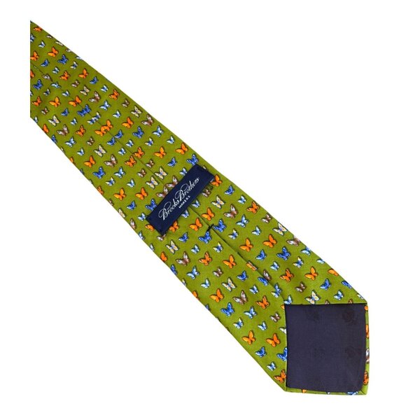 Brooks Brothers Makers Silk Tie Butterflies Summer USA CEO Corporate Professiona - Picture 3 of 6